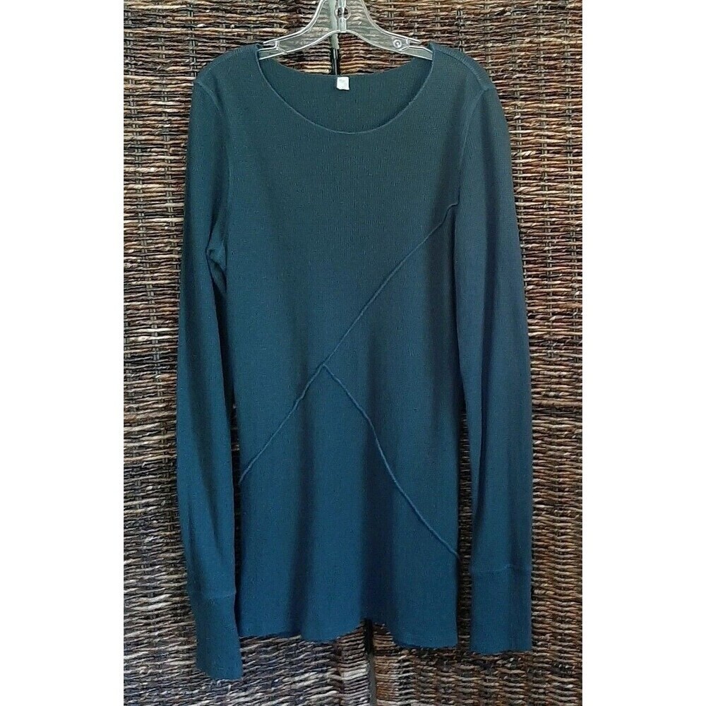 Free People Movement Spectrum Long Sleeve Waffle Knit Shirt Women's Small Green